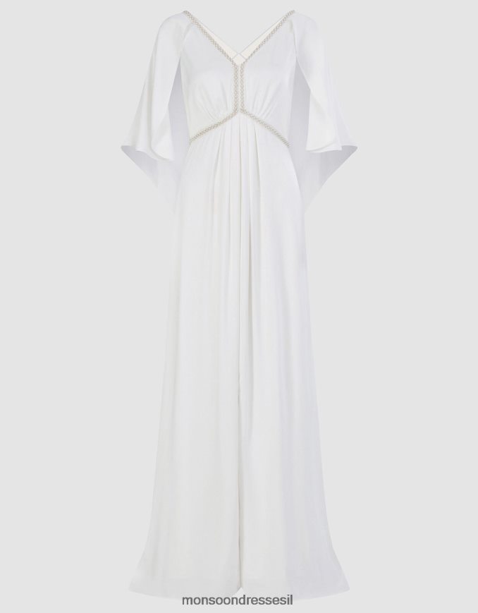 הַלבָּשָׁה Monsoon שמלת כלה מקסי סאטן של סופי שֶׁנהָב נשים HTJ0TZ399