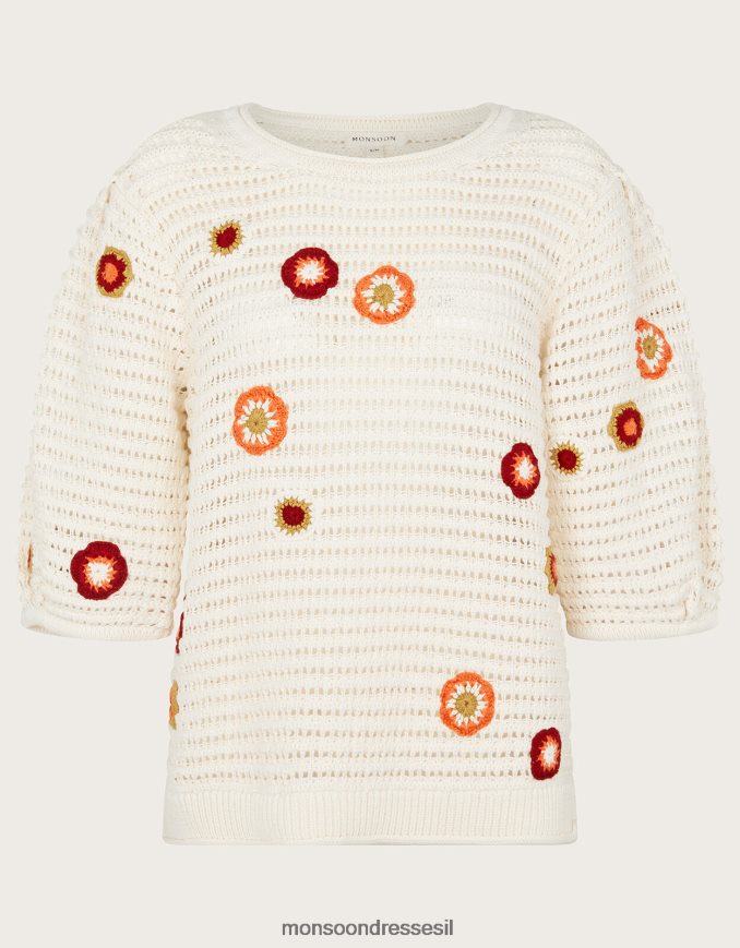 הַלבָּשָׁה Monsoon מגשר רקום פרחוני שֶׁנהָב נשים HTJ0TZ39