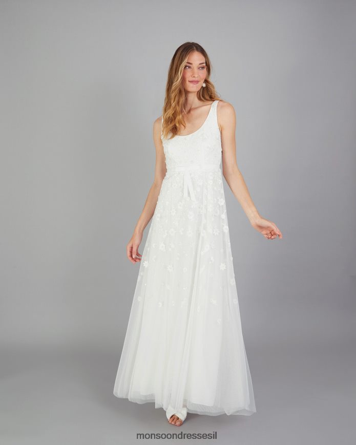 הַלבָּשָׁה Monsoon שמלת כלה רקומה של אמילי שֶׁנהָב נשים HTJ0TZ401