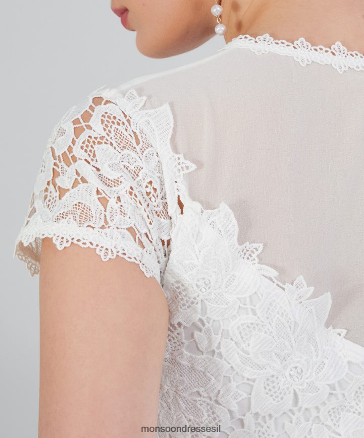 הַלבָּשָׁה Monsoon שמלת מקסי כלה אנג'לה תחרה שֶׁנהָב נשים HTJ0TZ407