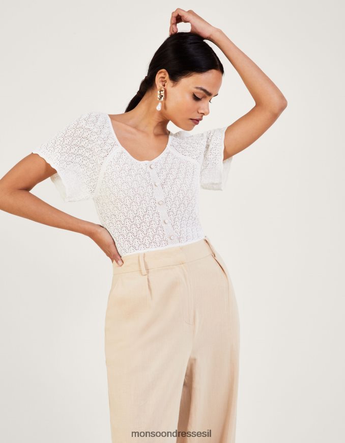 הַלבָּשָׁה Monsoon טופ פוינטל עם שרוול מלאך שֶׁנהָב נשים HTJ0TZ409