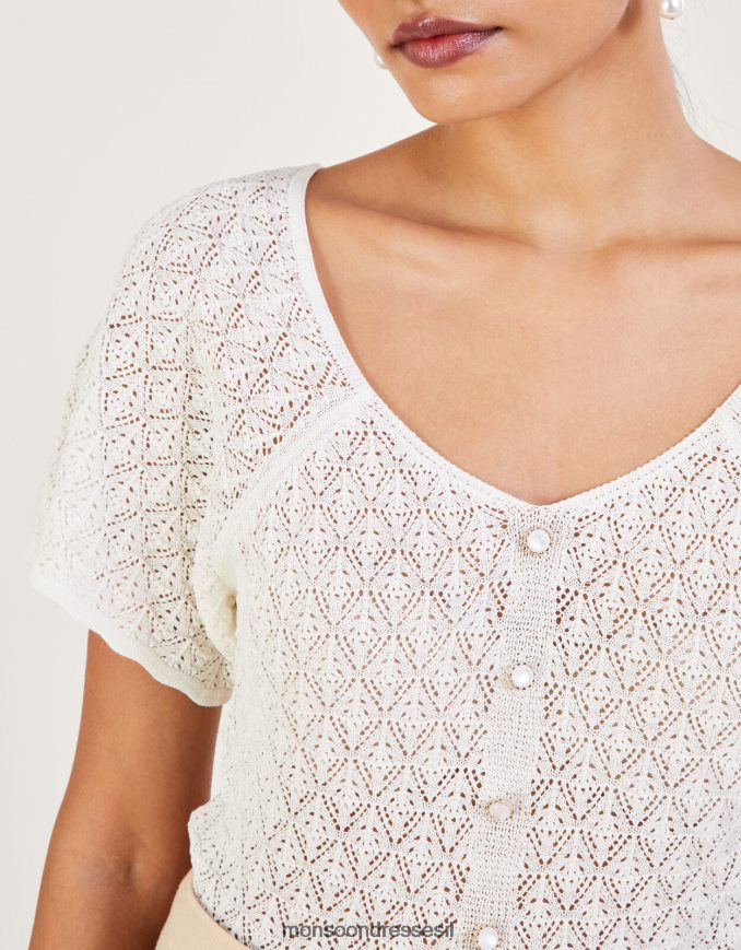 הַלבָּשָׁה Monsoon טופ פוינטל עם שרוול מלאך שֶׁנהָב נשים HTJ0TZ409