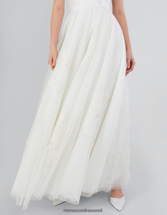 הַלבָּשָׁה Monsoon שמלת מקסי לבנדו רקומה של דונה שֶׁנהָב נשים HTJ0TZ413