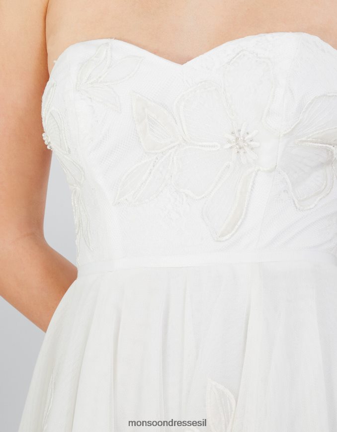 הַלבָּשָׁה Monsoon שמלת מקסי לבנדו רקומה של דונה שֶׁנהָב נשים HTJ0TZ413