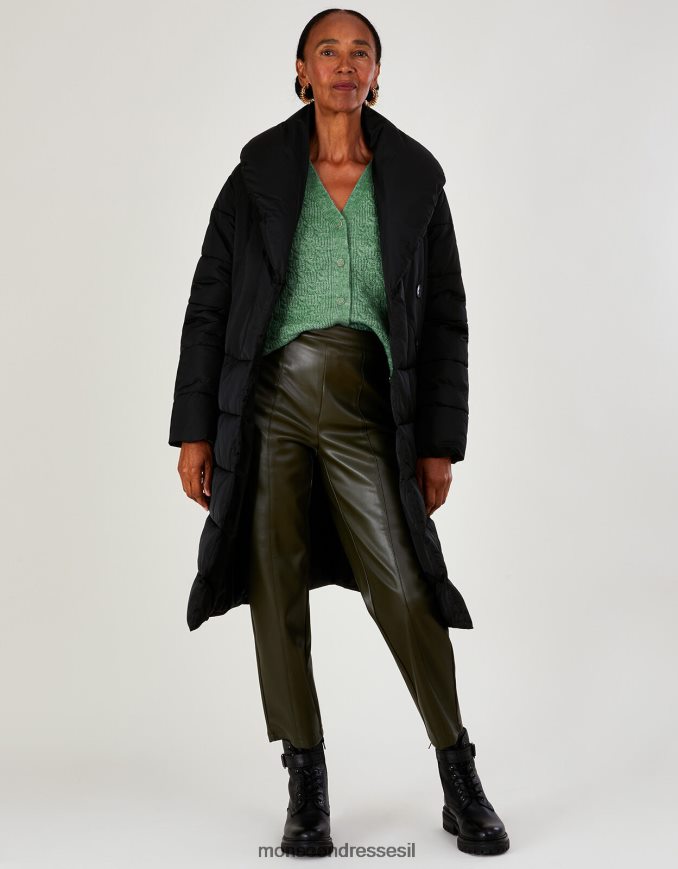 הַלבָּשָׁה Monsoon מעיל מרופד סטפי סטיץ' בפוליאסטר ממוחזר שָׁחוֹר נשים HTJ0TZ417