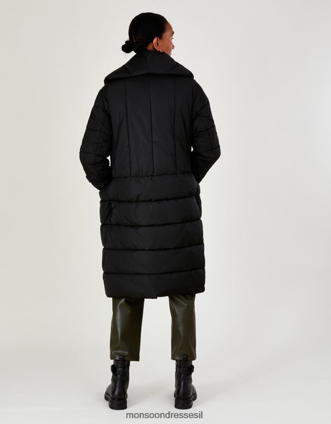 הַלבָּשָׁה Monsoon מעיל מרופד סטפי סטיץ' בפוליאסטר ממוחזר שָׁחוֹר נשים HTJ0TZ417