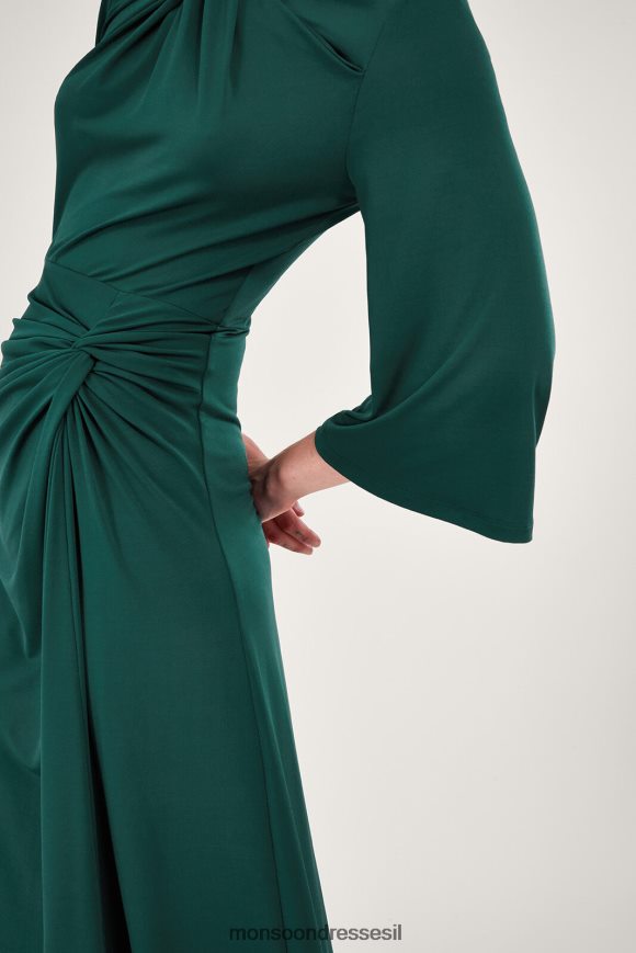 הַלבָּשָׁה Monsoon שמלת ג'רסי מרופדת ירוק נשים HTJ0TZ41