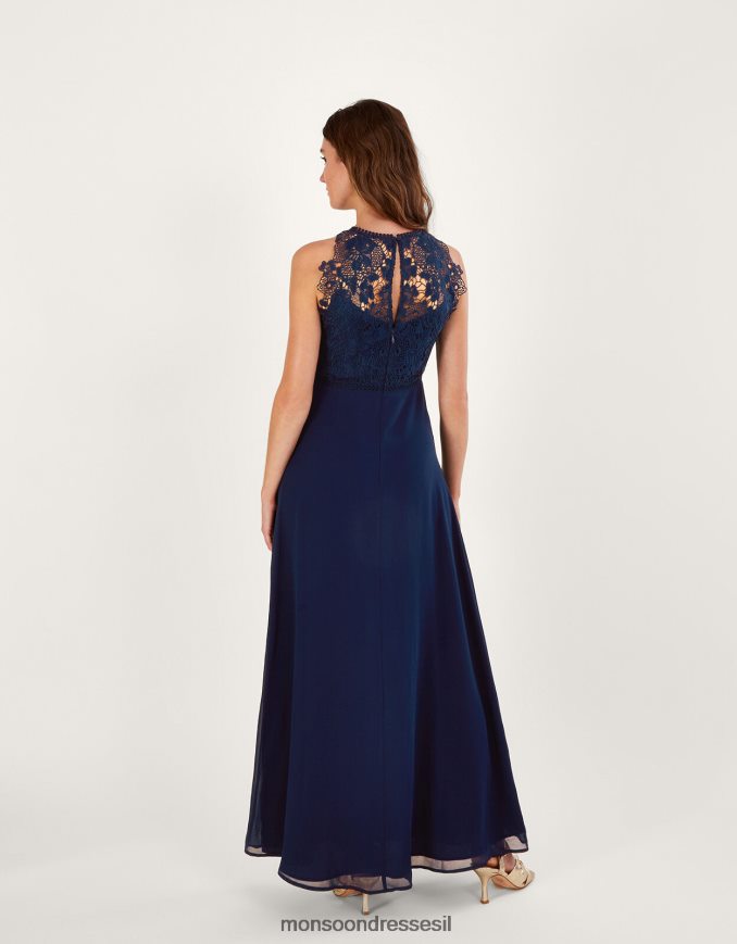 הַלבָּשָׁה Monsoon שמלת מקסי תחרה של לנה כחול (צי) נשים HTJ0TZ421