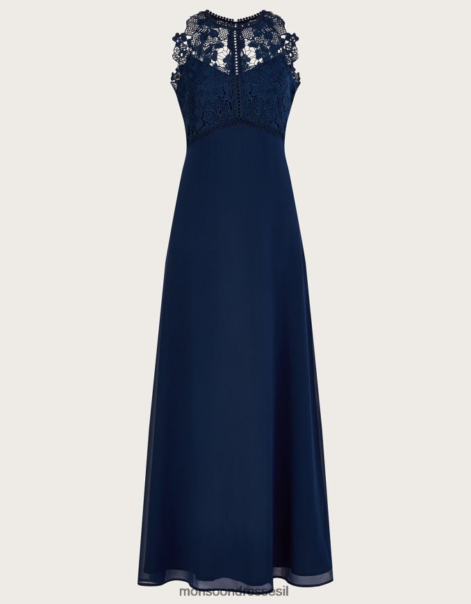 הַלבָּשָׁה Monsoon שמלת מקסי תחרה של לנה כחול (צי) נשים HTJ0TZ421