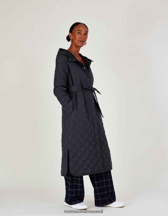 הַלבָּשָׁה Monsoon מעיל קפוצ'ון קפוצ'ון קווין מפוליאסטר ממוחזר אפור נשים HTJ0TZ426