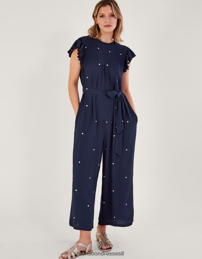 הַלבָּשָׁה Monsoon סרבל ספוט רקום כחול (צי) נשים HTJ0TZ439