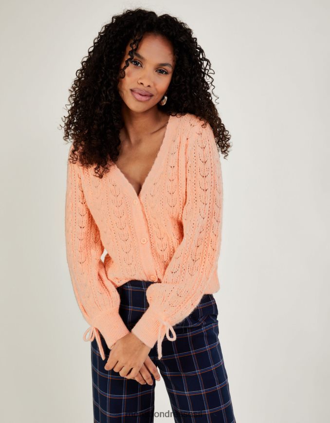 הַלבָּשָׁה Monsoon קרדיגן פוינטל רך במיוחד עם פוליאסטר ממוחזר תפוז (אפרסק) נשים HTJ0TZ441