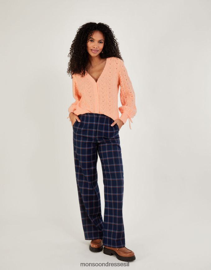 הַלבָּשָׁה Monsoon קרדיגן פוינטל רך במיוחד עם פוליאסטר ממוחזר תפוז (אפרסק) נשים HTJ0TZ441