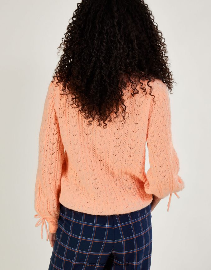 הַלבָּשָׁה Monsoon קרדיגן פוינטל רך במיוחד עם פוליאסטר ממוחזר תפוז (אפרסק) נשים HTJ0TZ441