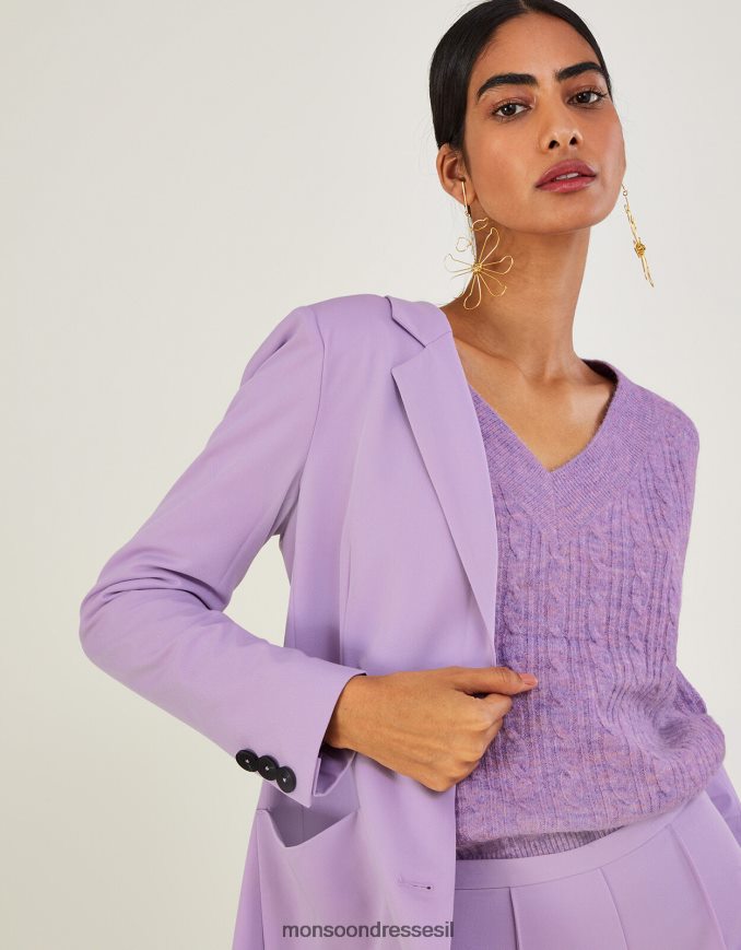 הַלבָּשָׁה Monsoon לורן בלייזר רגיל סגול (לילך) נשים HTJ0TZ442