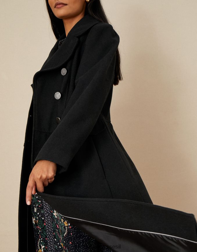 הַלבָּשָׁה Monsoon מעיל חצאית של סמנתה שָׁחוֹר נשים HTJ0TZ446