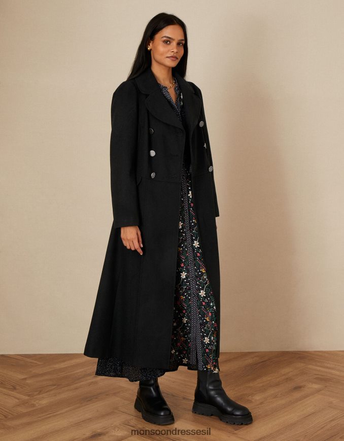 הַלבָּשָׁה Monsoon מעיל חצאית של סמנתה שָׁחוֹר נשים HTJ0TZ446