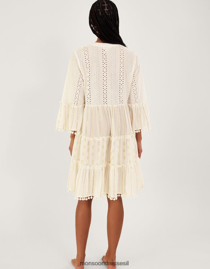 הַלבָּשָׁה Monsoon שמלת קפטן ציצית מתכתית שֶׁנהָב נשים HTJ0TZ453