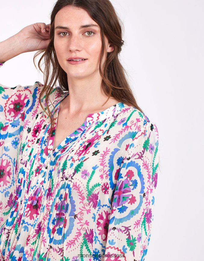 הַלבָּשָׁה Monsoon חולצת איסט פריטי פינטאק לבן נשים HTJ0TZ458