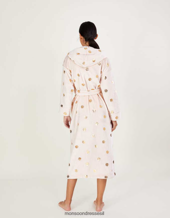 הַלבָּשָׁה Monsoon חלוק ברדס עם נייר כסף נקודתי שֶׁנהָב נשים HTJ0TZ462