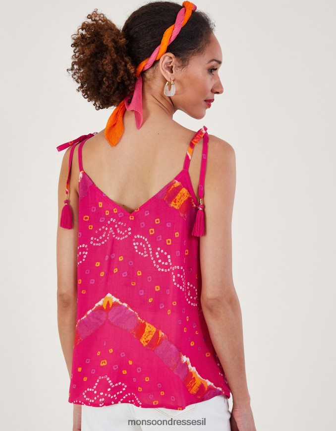 הַלבָּשָׁה Monsoon עליונית קאמי צבע בנדהאני וָרוֹד נשים HTJ0TZ465