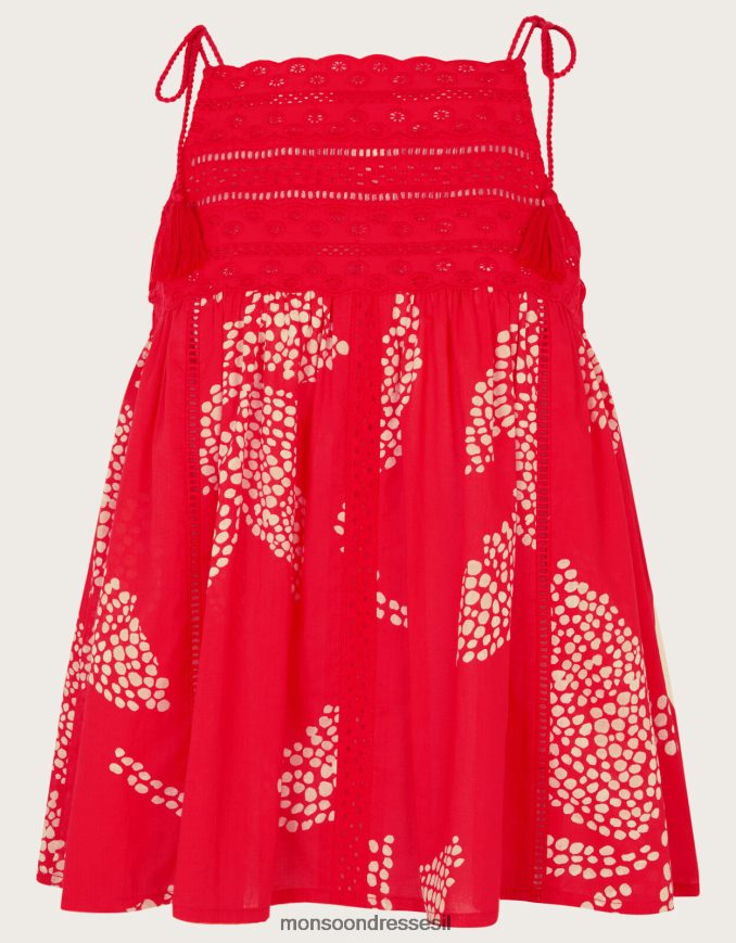 הַלבָּשָׁה Monsoon טופ קמי עם צווארון גבוה מאהי אָדוֹם נשים HTJ0TZ46