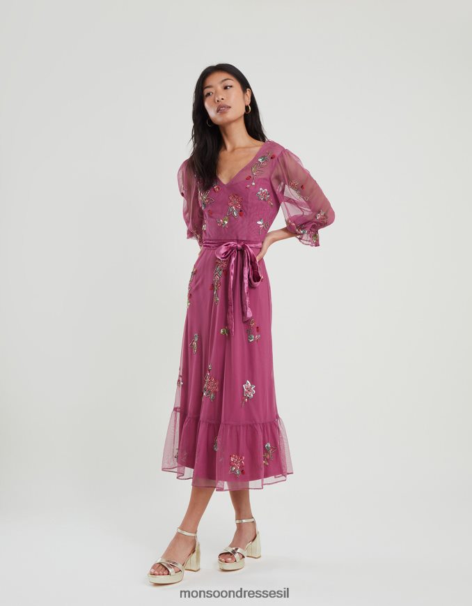 הַלבָּשָׁה Monsoon שמלת מידי מעוטרת סברינה וָרוֹד נשים HTJ0TZ474