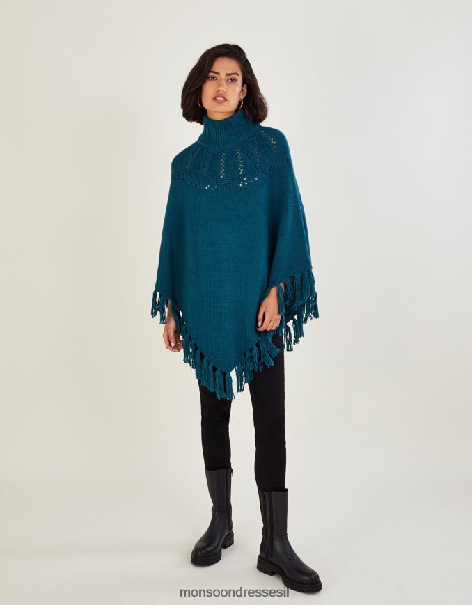 הַלבָּשָׁה Monsoon פונצ'ו פונצ'ו עם עיטור שוליים מסוגנן נשים HTJ0TZ479