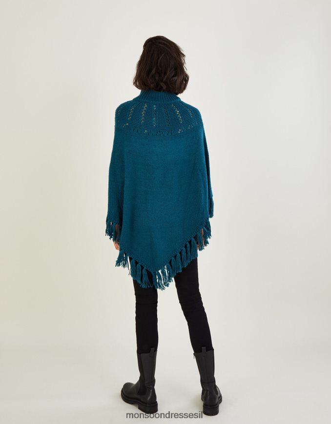 הַלבָּשָׁה Monsoon פונצ'ו פונצ'ו עם עיטור שוליים מסוגנן נשים HTJ0TZ479