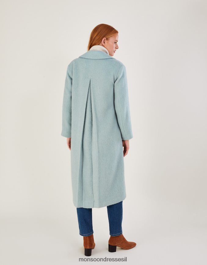 הַלבָּשָׁה Monsoon מעיל חכם צמר מוברש ג'ני עם פוליאסטר ממוחזר ירוק (מנטה) נשים HTJ0TZ481