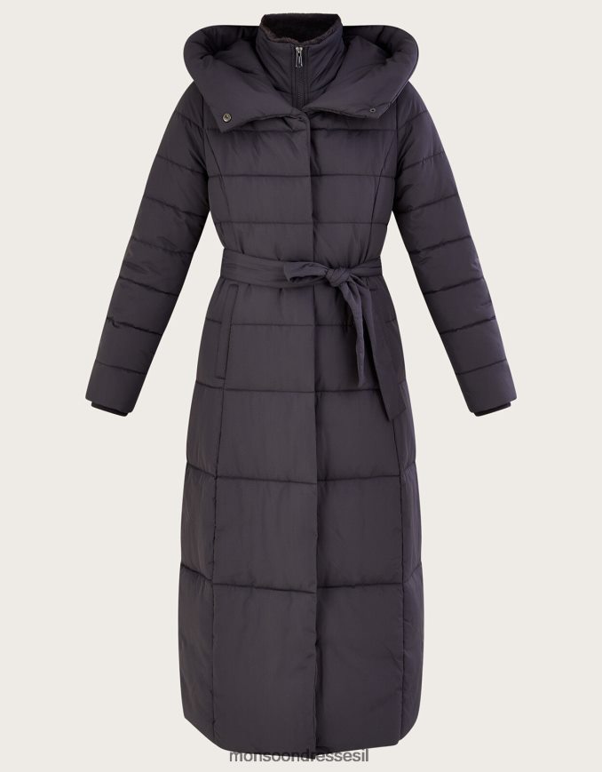 הַלבָּשָׁה Monsoon מעיל מרופד מקסי ברדס משפך דנטלי אפור (פחם) נשים HTJ0TZ492