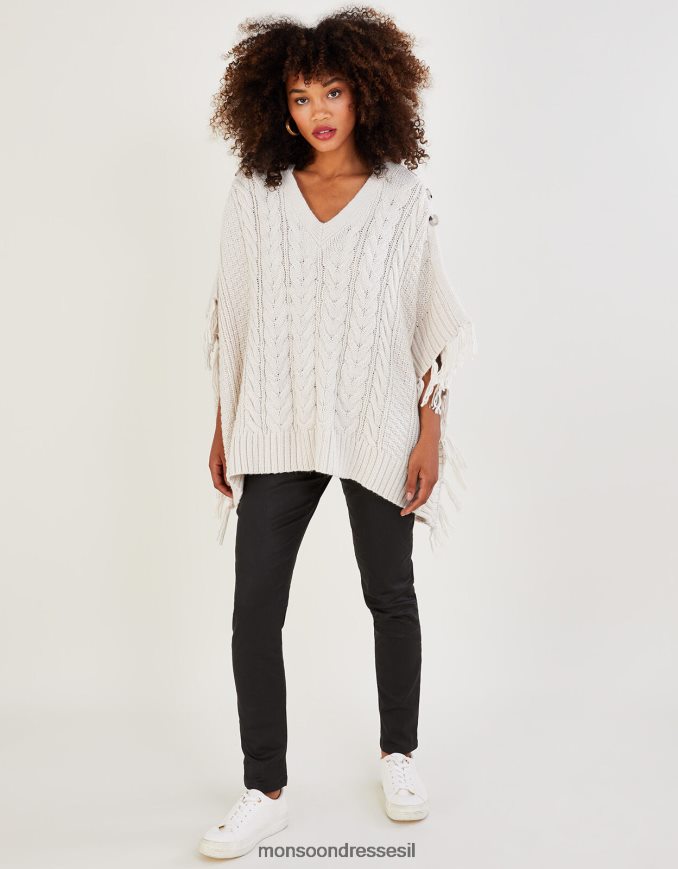 הַלבָּשָׁה Monsoon פונצ'ו עם קפוצ'ון שֶׁנהָב נשים HTJ0TZ498