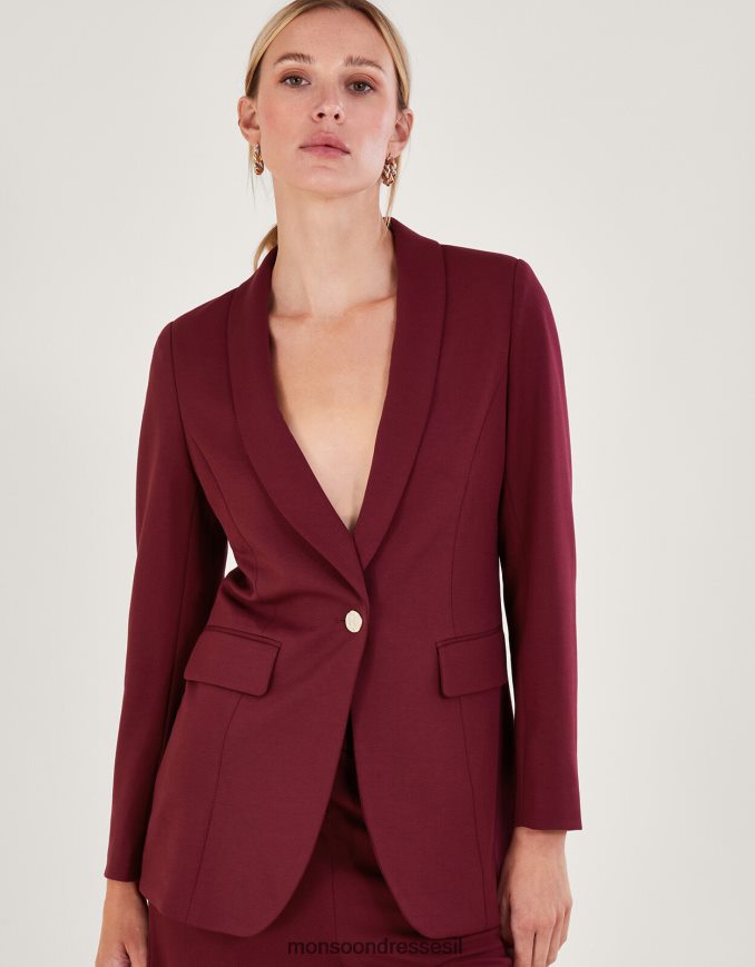 הַלבָּשָׁה Monsoon בלייזר פונטה חד חזה פייג' אדום (ברי) נשים HTJ0TZ50