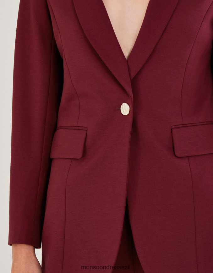 הַלבָּשָׁה Monsoon בלייזר פונטה חד חזה פייג' אדום (ברי) נשים HTJ0TZ50