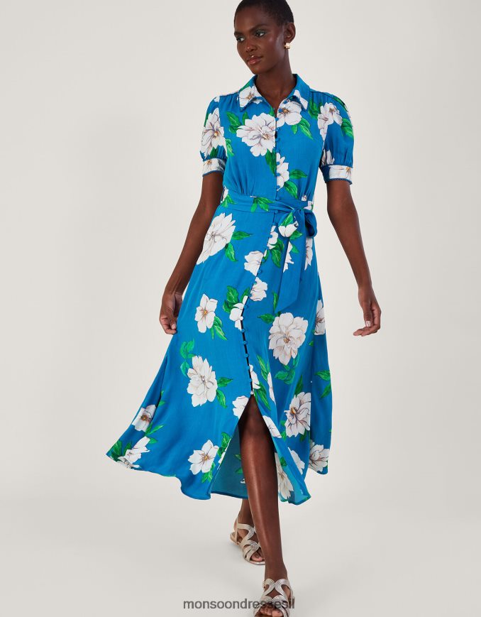 הַלבָּשָׁה Monsoon שמלת חולצה מעוטרת של מילנה בוויסקוזה בת קיימא כְּחוֹל נשים HTJ0TZ517