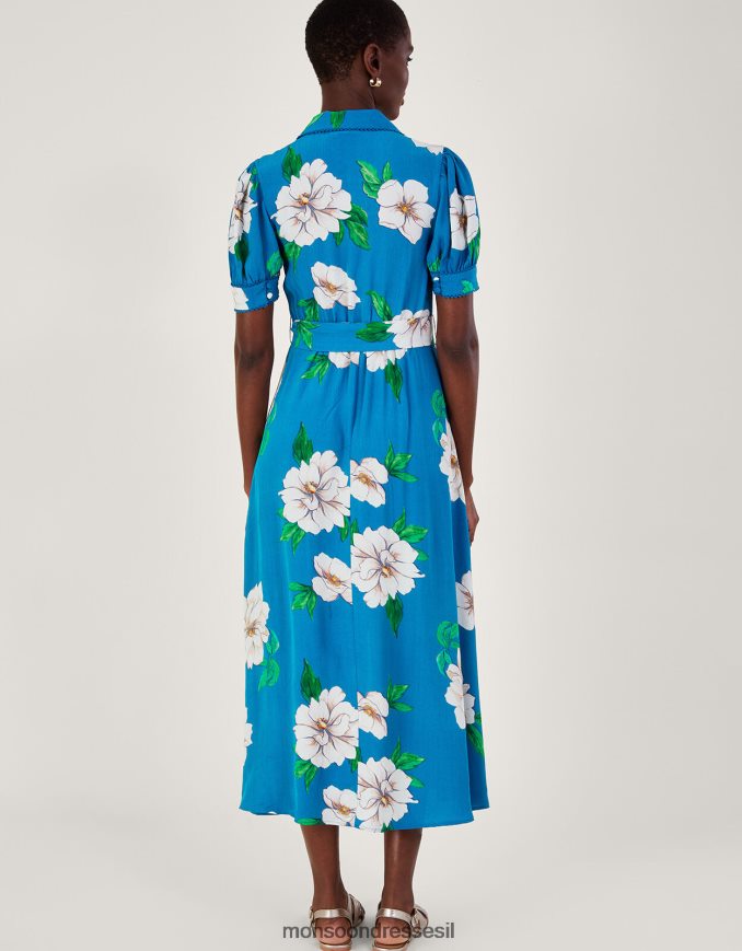 הַלבָּשָׁה Monsoon שמלת חולצה מעוטרת של מילנה בוויסקוזה בת קיימא כְּחוֹל נשים HTJ0TZ517