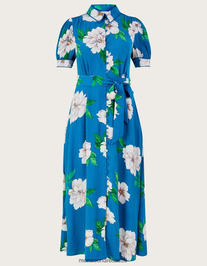 הַלבָּשָׁה Monsoon שמלת חולצה מעוטרת של מילנה בוויסקוזה בת קיימא כְּחוֹל נשים HTJ0TZ517