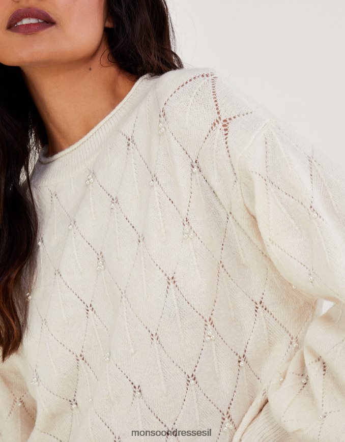 הַלבָּשָׁה Monsoon מגשר פרט פנינים שֶׁנהָב נשים HTJ0TZ51