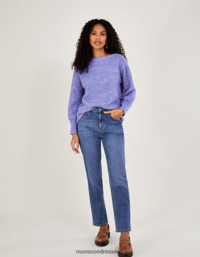 הַלבָּשָׁה Monsoon מגשר טוניקה סופר רך עם תפר תיקון עם פוליאסטר ממוחזר כְּחוֹל נשים HTJ0TZ523