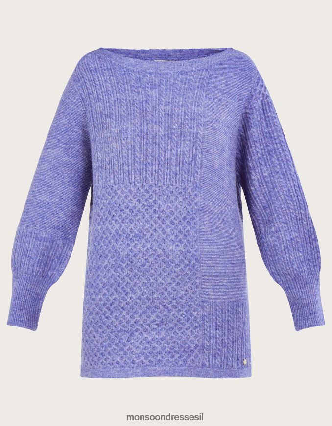 הַלבָּשָׁה Monsoon מגשר טוניקה סופר רך עם תפר תיקון עם פוליאסטר ממוחזר כְּחוֹל נשים HTJ0TZ523