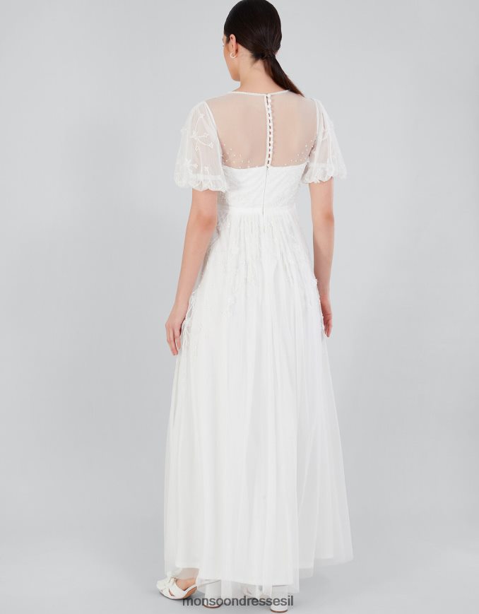 הַלבָּשָׁה Monsoon שמלת מקסי כלה מעוטרת של סלינה שֶׁנהָב נשים HTJ0TZ527