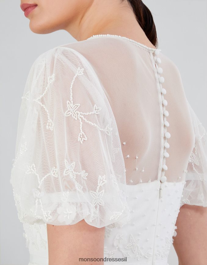 הַלבָּשָׁה Monsoon שמלת מקסי כלה מעוטרת של סלינה שֶׁנהָב נשים HTJ0TZ527