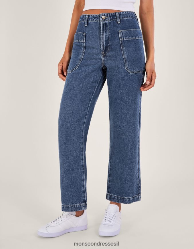 הַלבָּשָׁה Monsoon ג'ינס מטען רחב רגליים כחול (כחול ג'ינס) נשים HTJ0TZ532