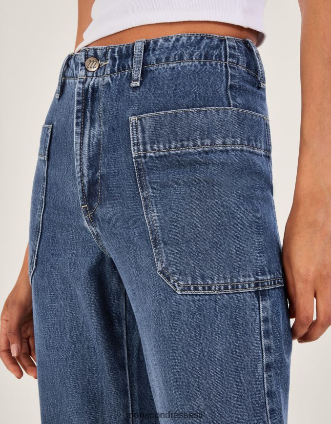 הַלבָּשָׁה Monsoon ג'ינס מטען רחב רגליים כחול (כחול ג'ינס) נשים HTJ0TZ532