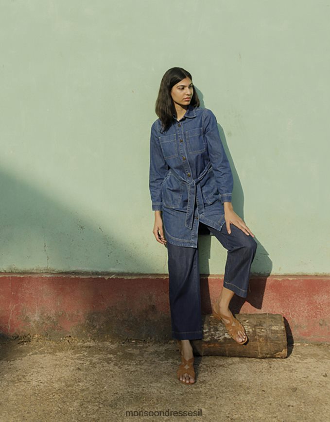 הַלבָּשָׁה Monsoon שמלת חולצת ג'ינס של שירלי כחול (כחול ג'ינס) נשים HTJ0TZ534