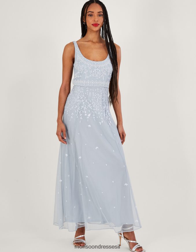 הַלבָּשָׁה Monsoon שמלת מקסי רקומה באורך קצר יותר של יוג'ין ענן נשים HTJ0TZ536