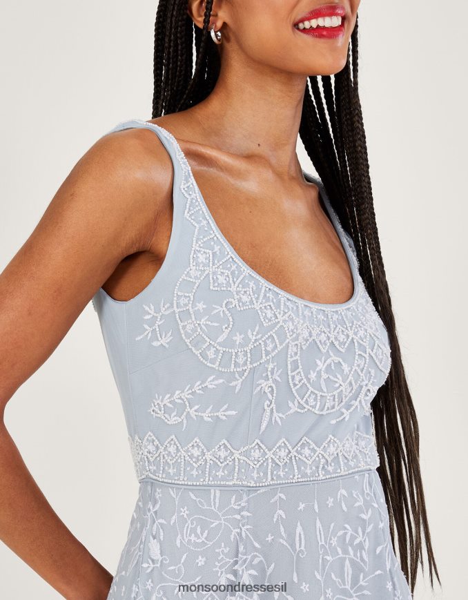 הַלבָּשָׁה Monsoon שמלת מקסי רקומה באורך קצר יותר של יוג'ין ענן נשים HTJ0TZ536