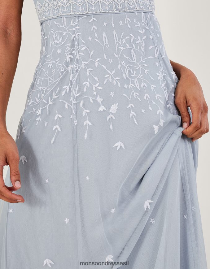 הַלבָּשָׁה Monsoon שמלת מקסי רקומה באורך קצר יותר של יוג'ין ענן נשים HTJ0TZ536