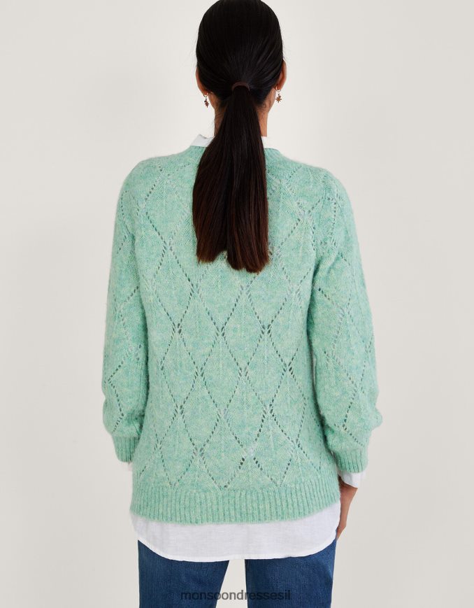 הַלבָּשָׁה Monsoon מגשר קו ארוך בתפר יהלום עם פוליאסטר ממוחזר ירוק נשים HTJ0TZ555