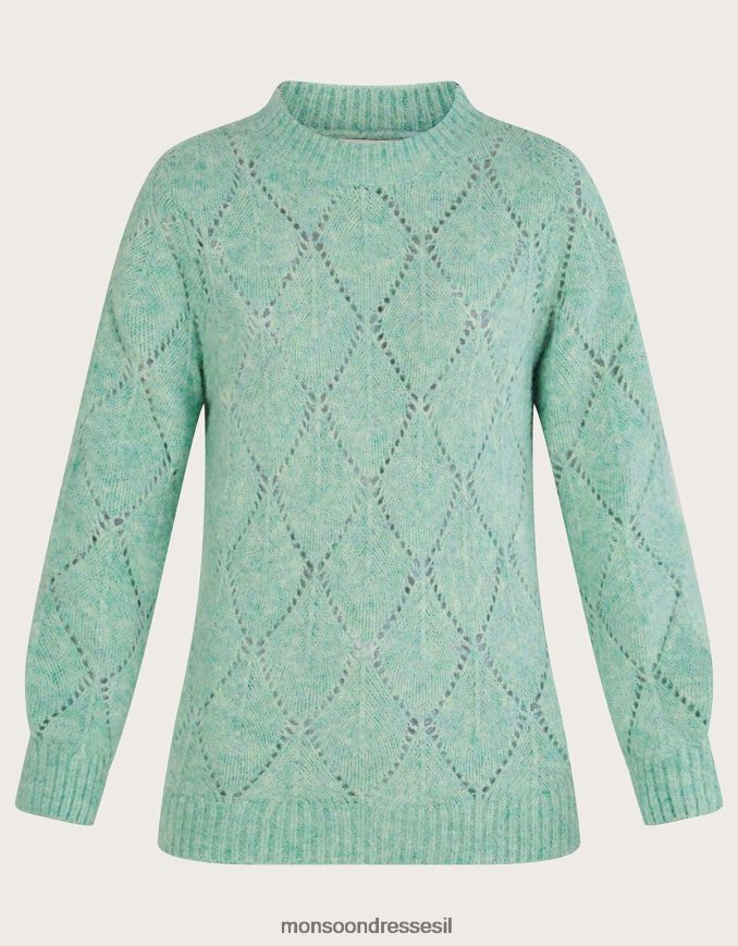 הַלבָּשָׁה Monsoon מגשר קו ארוך בתפר יהלום עם פוליאסטר ממוחזר ירוק נשים HTJ0TZ555